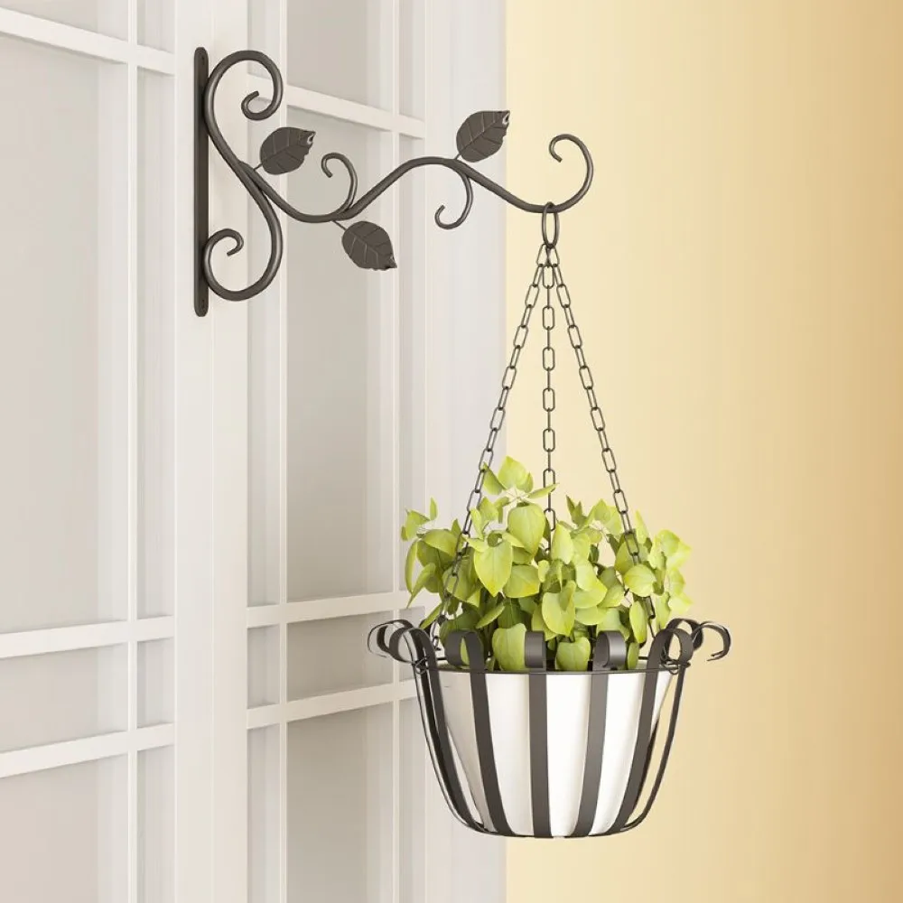 

European Style Stand Bathroom Bracket Wall Hanging Flower Pot Iron Plant Holder for Garden Balcony Landscaping Decoration