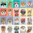 HUACAN 5D DIY Алмазная картина собака животные полная квадратная Алмазная вышивка с изображением панды вышивка крестиком Мозаика продажа украшения дома