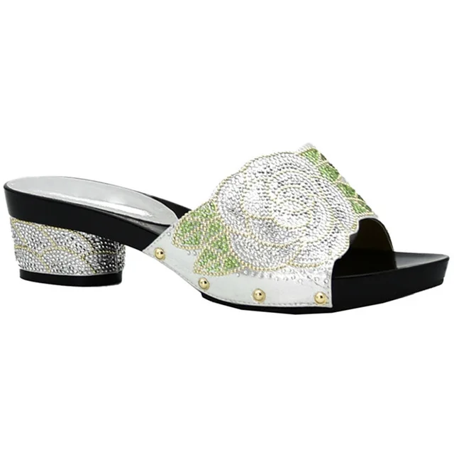 Sliver shoes only Новое поступление Итальянская обувь с С сумочкой в одинаковом стиле в комплекте декорированные Стразы Для женщин; Летняя обувь; комплект из свадебной обуви и сумки в африканском стиле - Цвет: Sliver shoes only