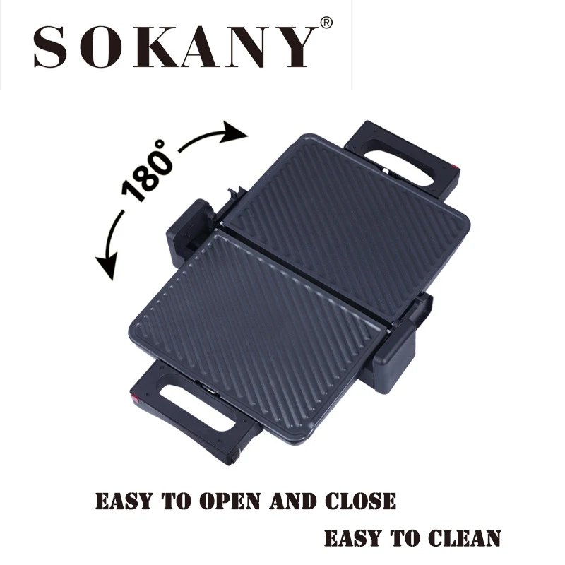 

Новое поступление, 4 ломтика, бездымный домашний электрический гриль для барбекю Panini для вечеринки, многофункциональный электрический грил...