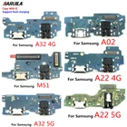 10 шт.лот USB-разъем для зарядки док-станции гибкий кабель для Samsung A02 A12 A22 A32  M51 A21S A70 A01 Core зарядный разъем