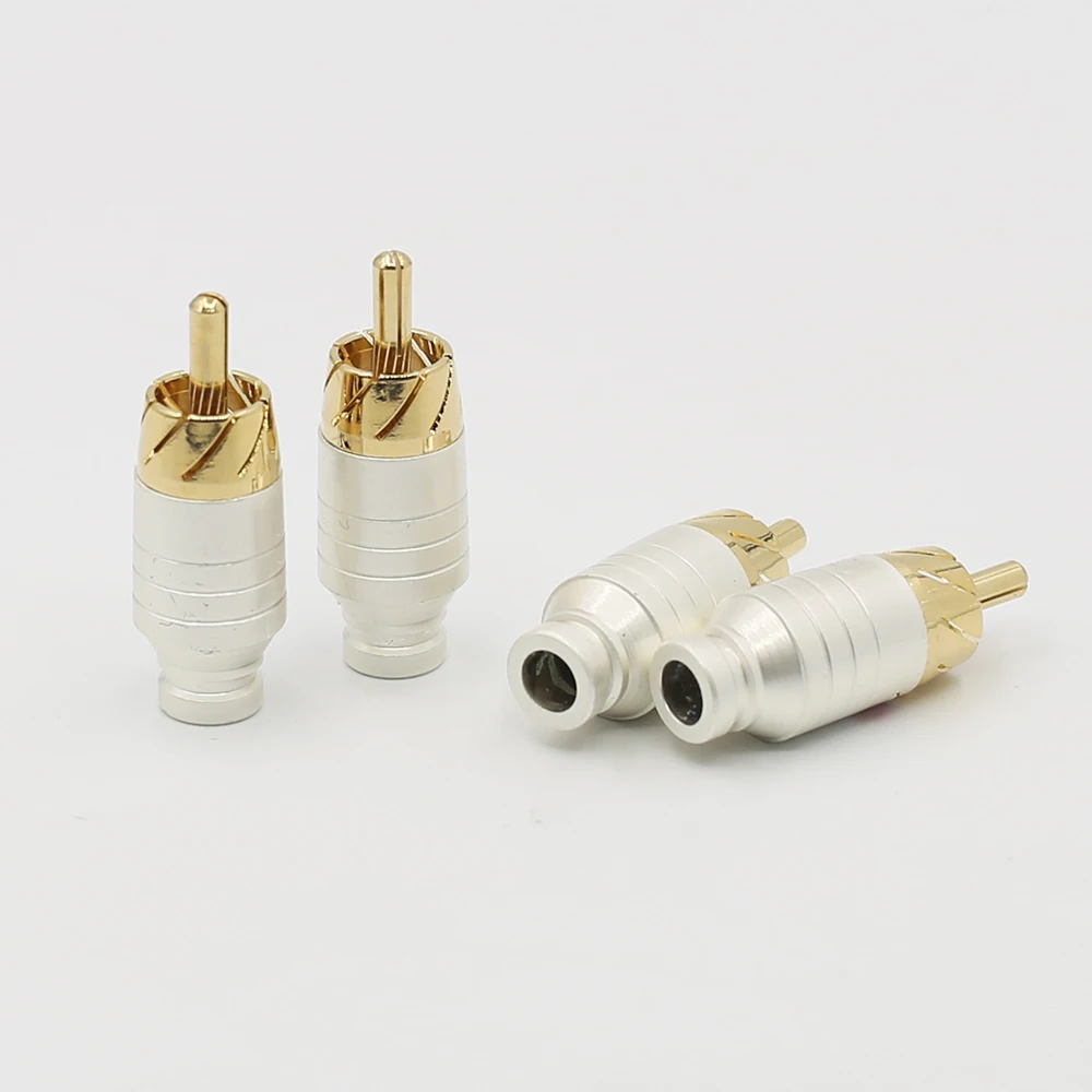 Hi Fi 4 шт. кабель аудиосигнала разъем rca в форме лотоса из чистой меди аудиокабель