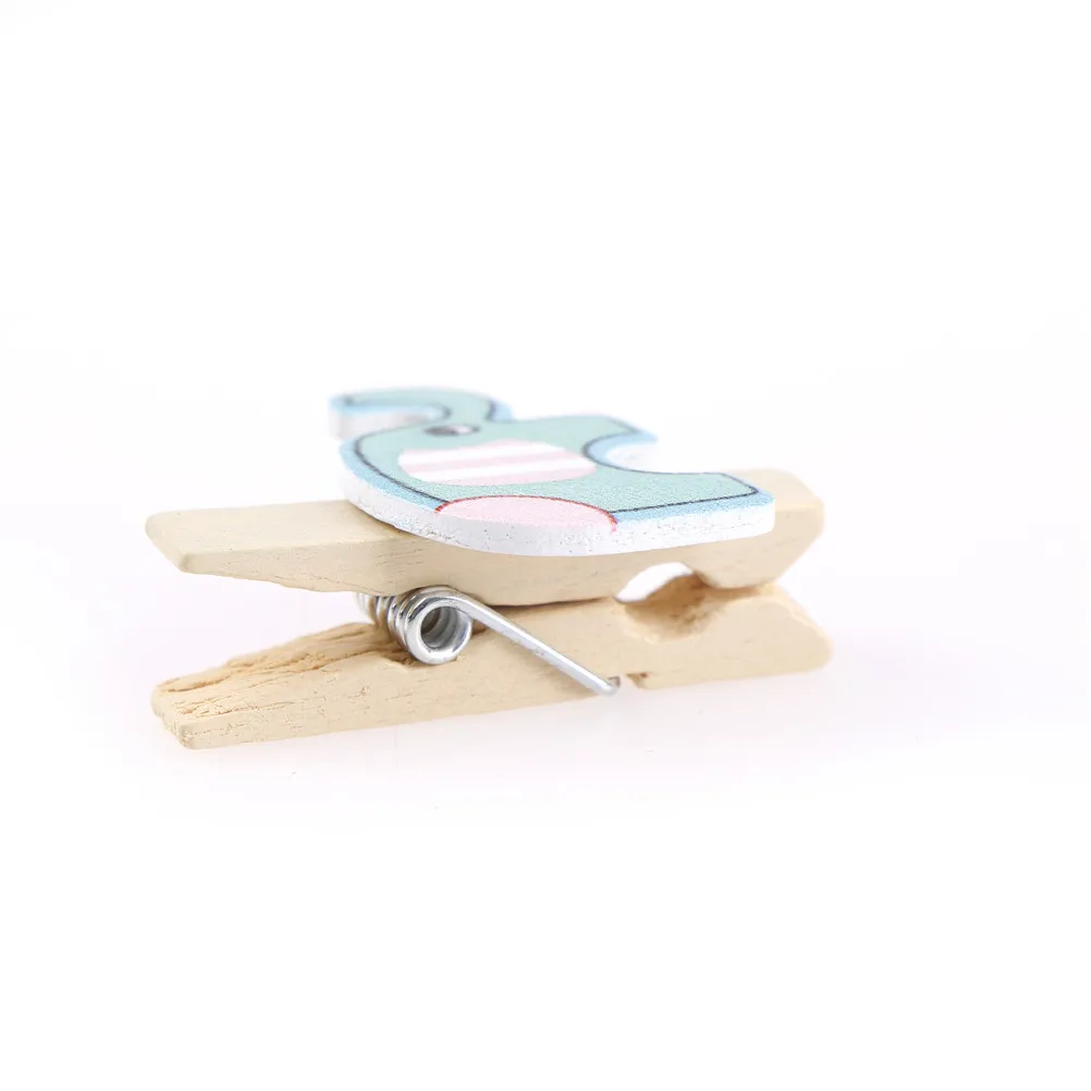 

8pcs Elephant Personalized Holiday Pin Clothespins Wooden Clips,Photo Paper Student Wooden Pegs for Children's Party Favors