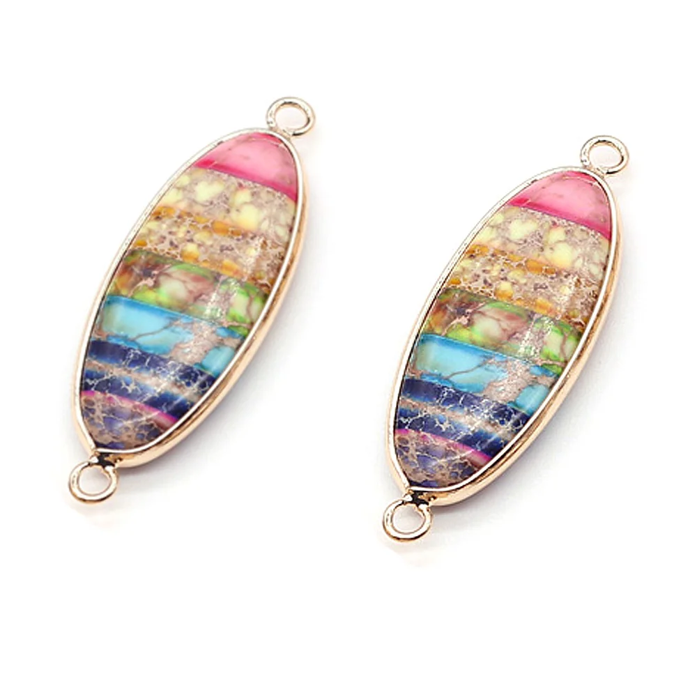 Кулон из натурального камня Императорский камень Соединитель с двумя