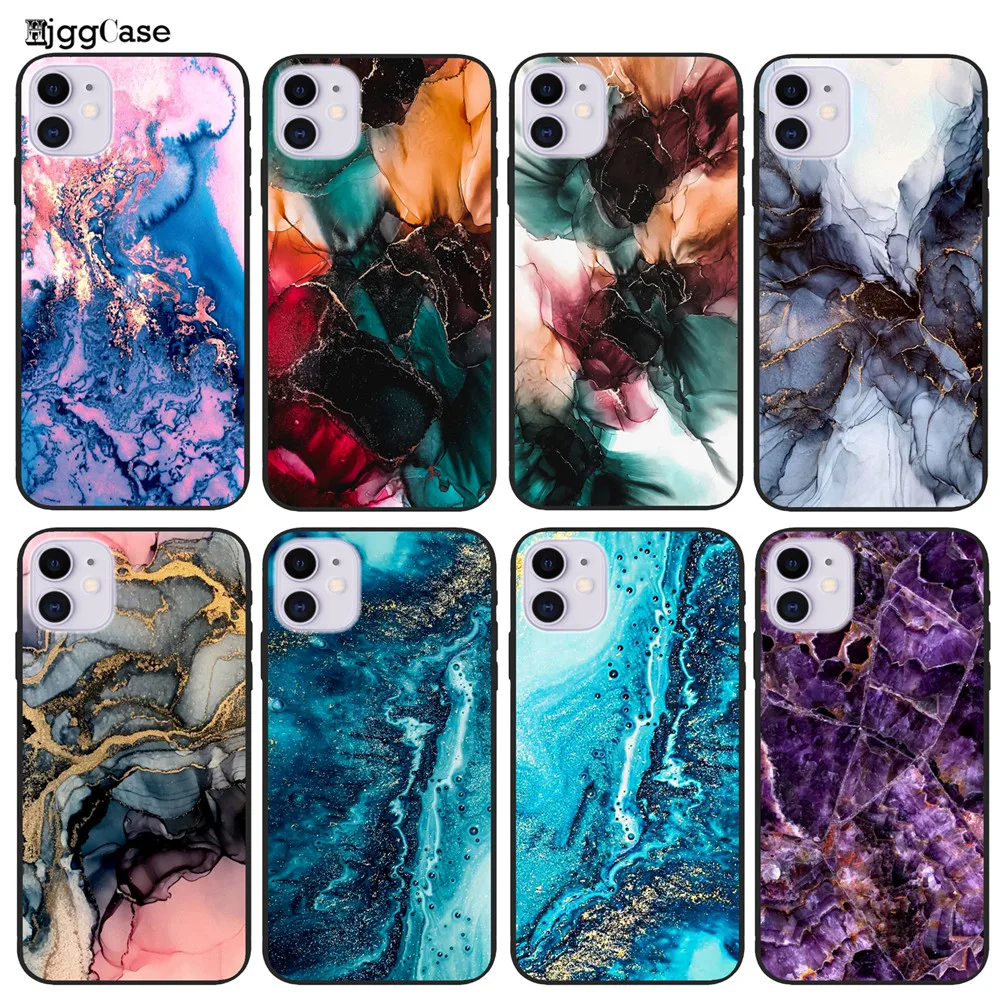 Темно синий морской чехол для iPhone 11 Pro XS MAX X XR 6 6s 7 8 Plus SE 2020 TPU Мягкий силиконовый