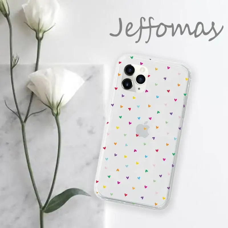 

Love heart lovely bling Phone Case Transparent for iPhone 11 12 mini pro XS MAX 8 7 6 6S Plus X 5S SE 2020 XR