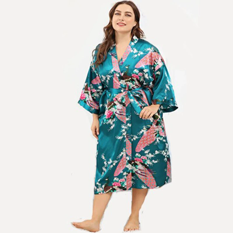 Пижама в виде павлина ночное платье большого размера для женщин Японии с
