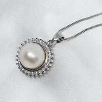 meibapj 11 12mm trendy big natural freshwater pearl fashion pendant necklace 925 sterling silver fine wedding jewelry for women