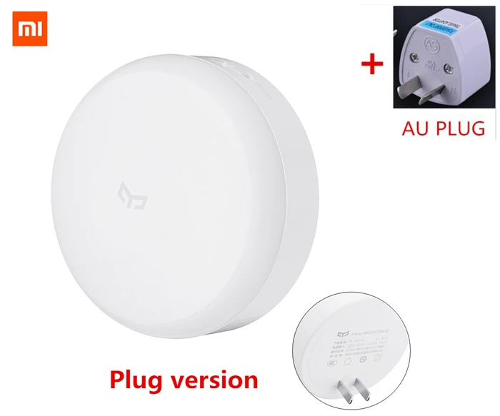 Plug version AU Перезаряжаемый) Xiaomi Mijia Yee светильник светодиодный коридор ночной Светильник Магнитный инфракрасный пульт дистанционного управления датчик движения тела светильник умный дом лампа - Цвет: Plug version AU