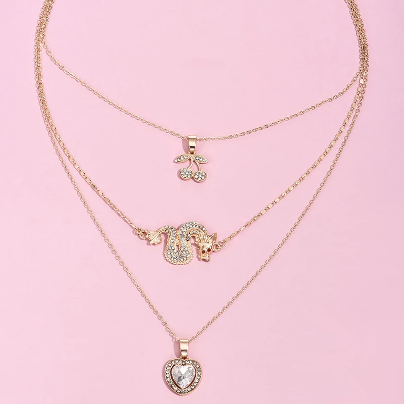 3 шт./компл. женский пляжный комплект ожерелий в стиле ретро подвеска виде сердца