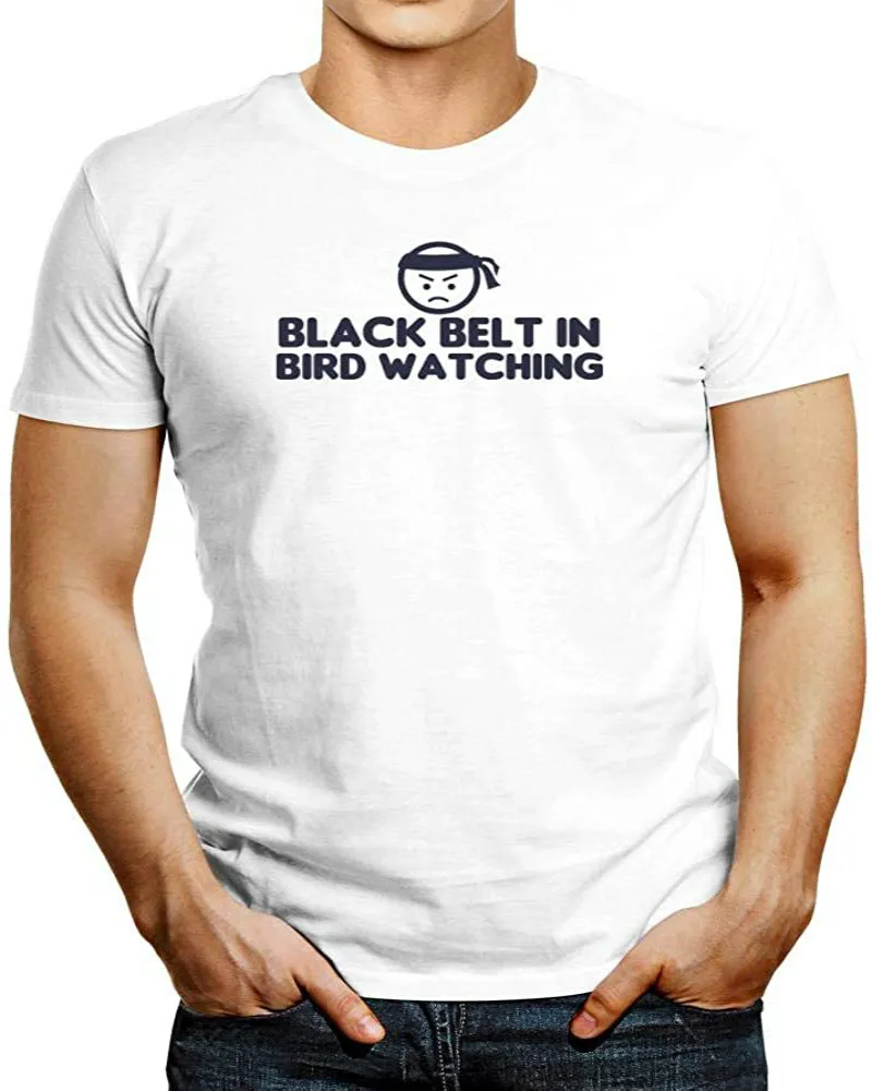 

Black Belt in Bird Watching T-Shirt New Arrivals Summer Cool Men Tee 2020 Breathable All Cotton Short Sleeve T Shirt