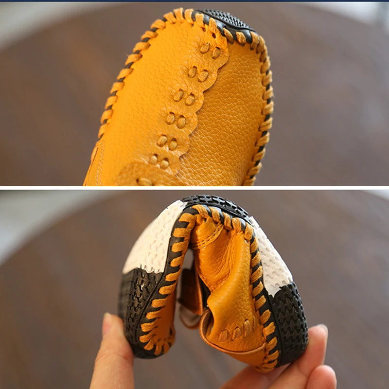 Винтажная кожаная обувь для мальчиков и девочек повседневные кроссовки без