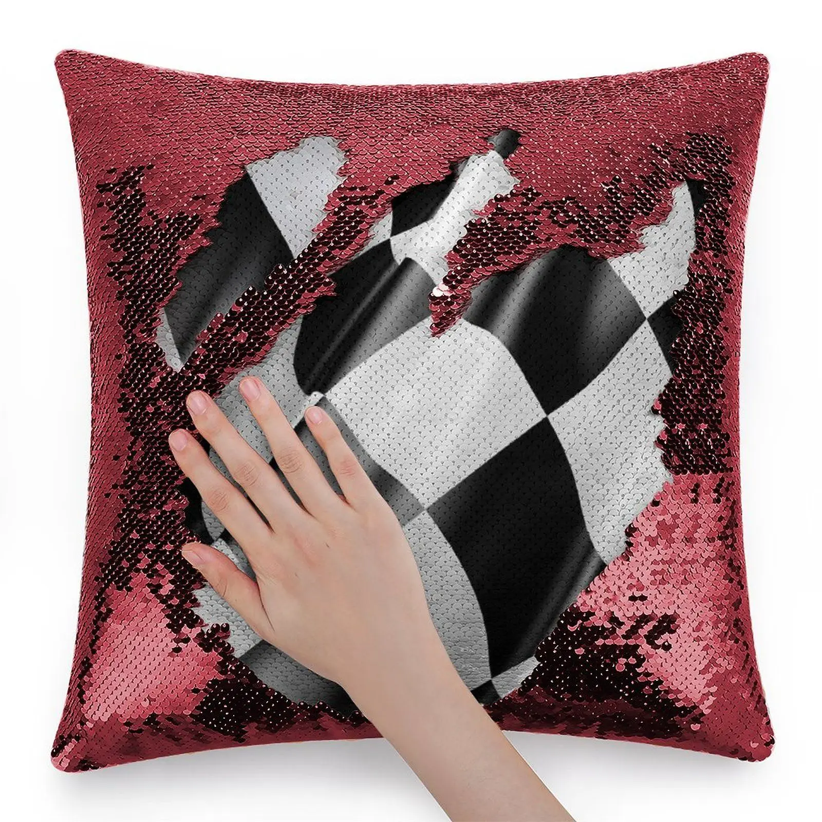 Шашечный флаг. Ткань ПОБЕДА ПОБЕДИТЕЛЬ Шашечный флаг Мотор-спорт Гонки Автомобили Гонки Линия финиша. Подушечка с пайетками, блеск.