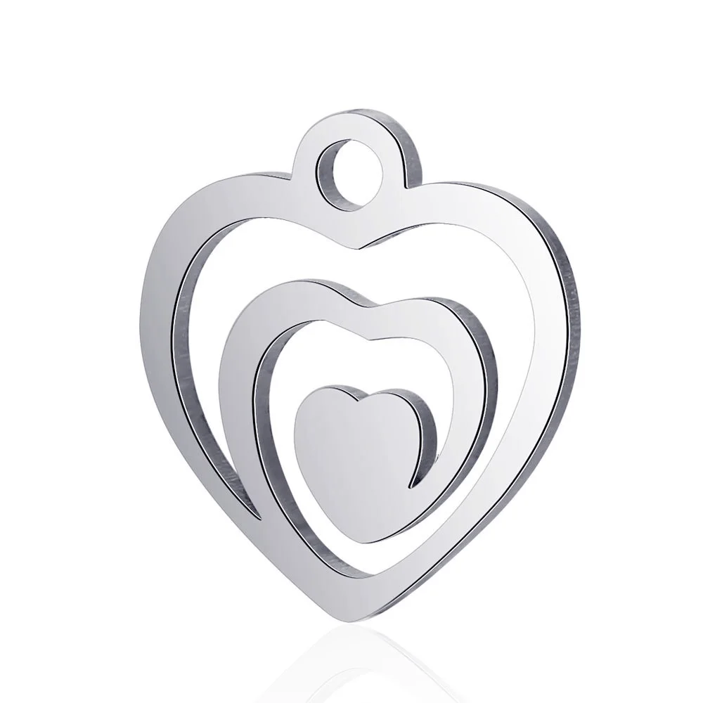 Подвеска в форме сердца из нержавеющей стали 10 шт.|Подвески| |