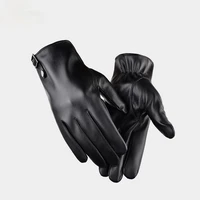 touch screen mens gloves winter leather gloves mens fleece lined padded warm keeping windproof waterproof cycling gloves