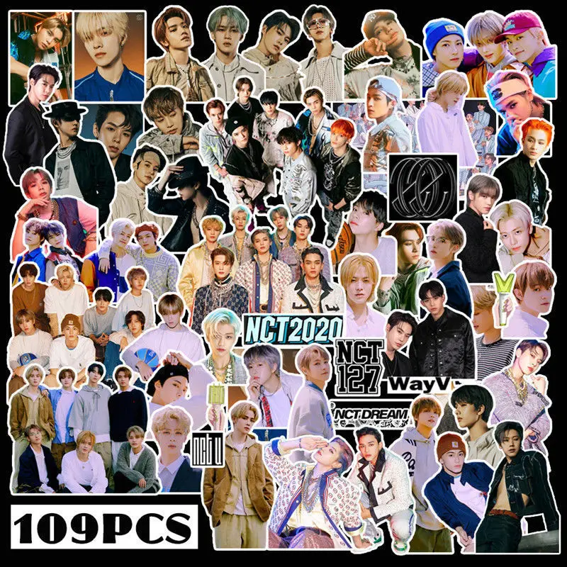 100 unids/set KPOP NCT DREAM nuevo &aacute;lbum Hola futuro para equipaje port&aacute;til m&oacute;vil pegatinas DIY-4