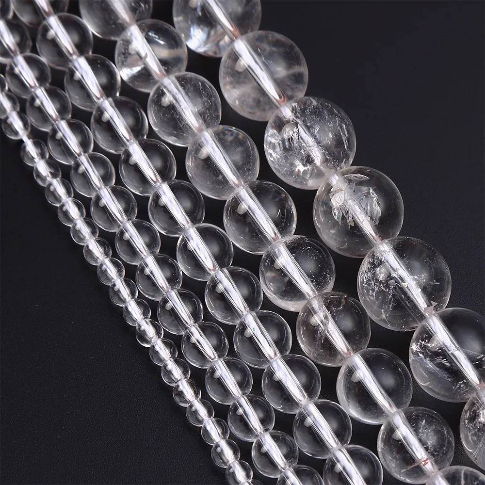 

4681012 мм Гладкие прозрачные Quartzs с украшением в виде кристаллов Натуральный камень свободные бусины для самостоятельного изготовления ювели...