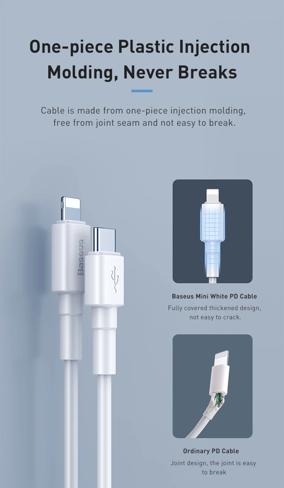 Baseus 18 Вт Быстрая зарядка USB-C для Lightning PD кабель для iPhone 11 Pro X Max зарядный кабель для передачи данных для Macbook iPad Pro USB шнур