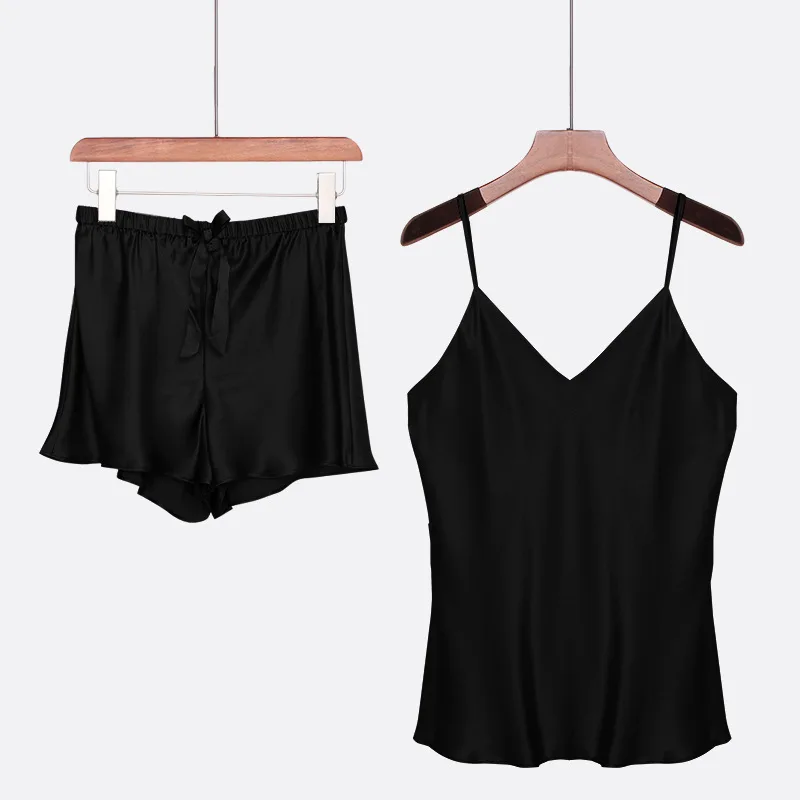 2 шт. черный Пижамный костюм с аппликацией сексуальная пижама для молодых девушек