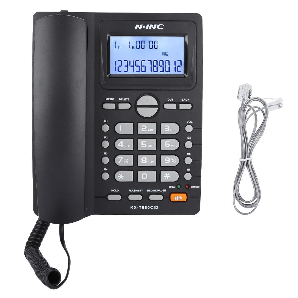 

KX-T880CID New Dual-Port Extension Set Corded Telephone With Caller ID Display With Speakerphone (Battery-Free)Caller ID Phone