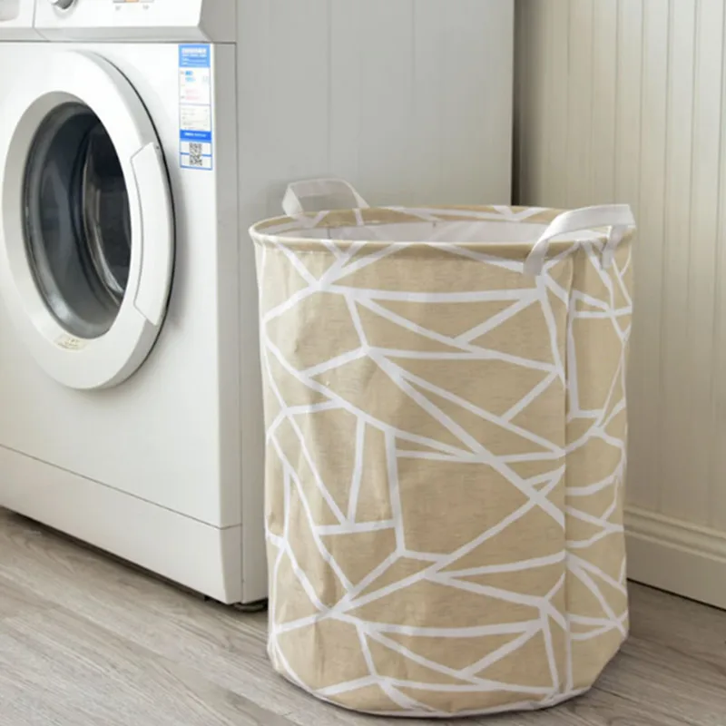 

Laundry Basket Cloth Art Storage Barrel Cotton Linen Dirty Clothes Barrel Waterproof Toy Storage Basket Folding Hamper Basket