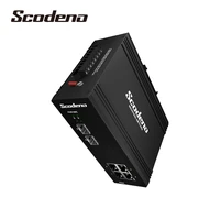 Scodeno 4 Port Industrial Gigabit PoE DIN-Rail Network Managed Switch 120 W Power Budget 2 SFP Slot IP40