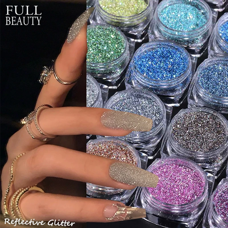 Светоотражающий Блестящий Алмазный песок для дизайна ногтей голографический