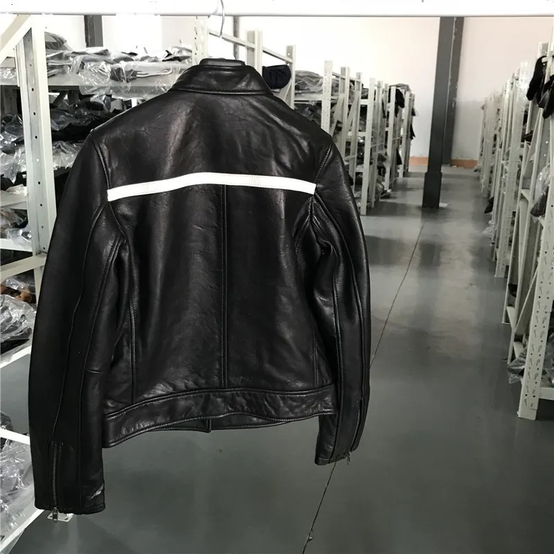 Женская короткая байкерская куртка из натуральной кожи с карманами|Кожаные