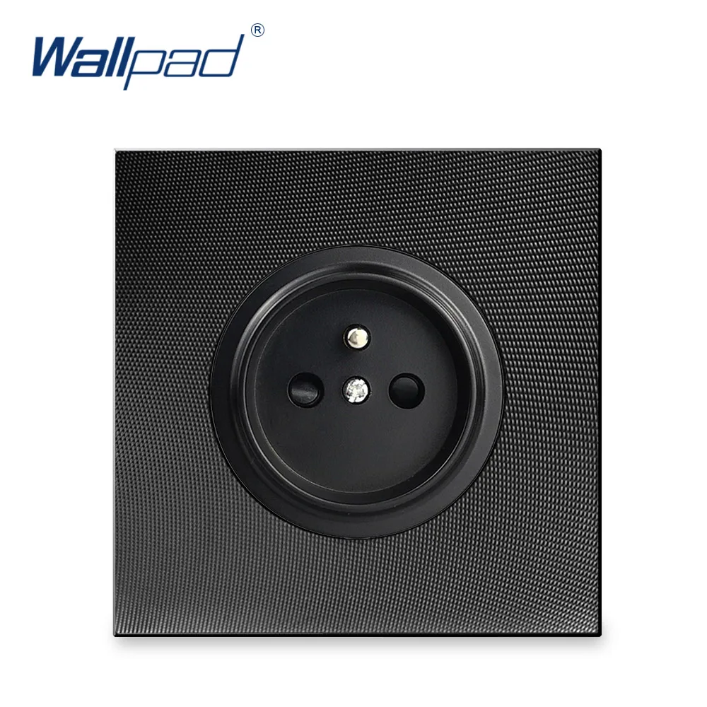 Европейская 2 контактная французская розетка Wallpad роскошная алюминиевая