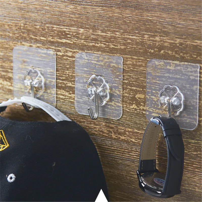 

Strong Hook Seamless Wall Sticky Glue Hook Kitchen Bathroom Suction Cup Hook Free Punch Coat and Hat Hook Mask Holder