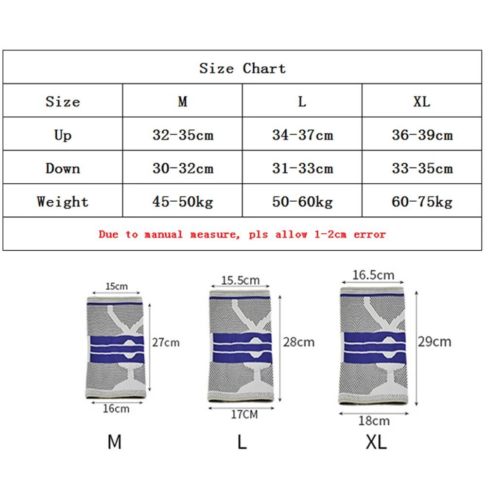 

1pcs Knee Brace Compression Sleeve Anti-Slip Arthritis Joint Pain Relief Support Kneepad Cycling Basketball Knee Recovery BC0371