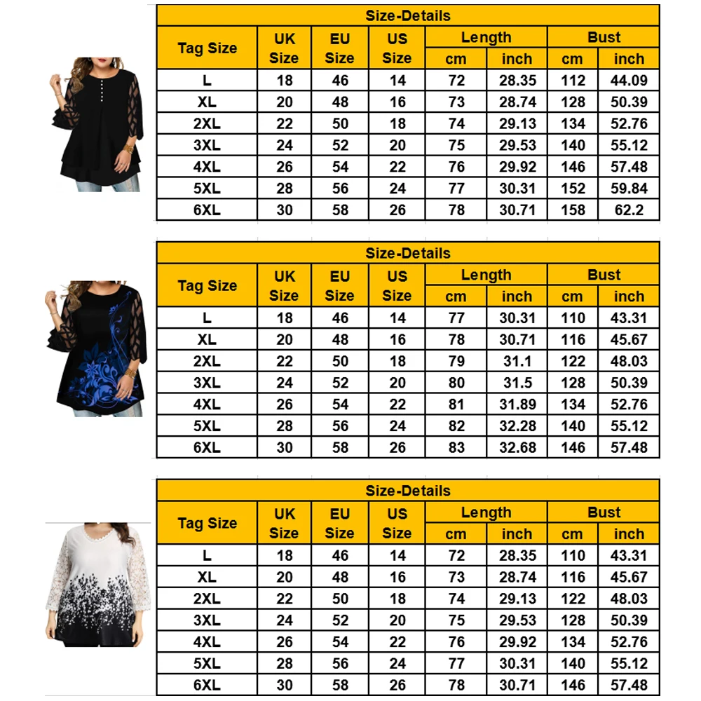 

Plus Size Shirts 2021 Female Loose Mesh Stitching Tops Women 3/4 Sleeve Buttons Tees Spring Ladies O Neck Shirt Blouse L-6XL D30