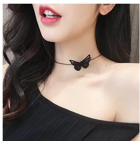 Модная Корейская версия нового ожерелья темпераментное черно-белое ажурное
