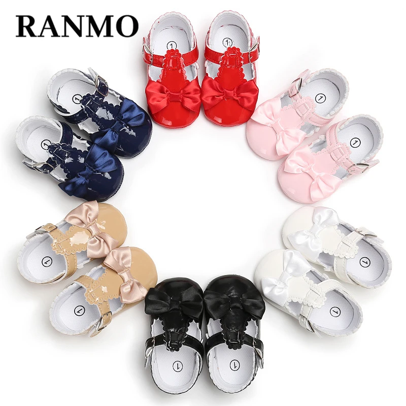 

Обувь из искусственной кожи для новорожденных девочек, летняя детская обувь с бантом, обувь принцессы, обувь с мягкой подошвой