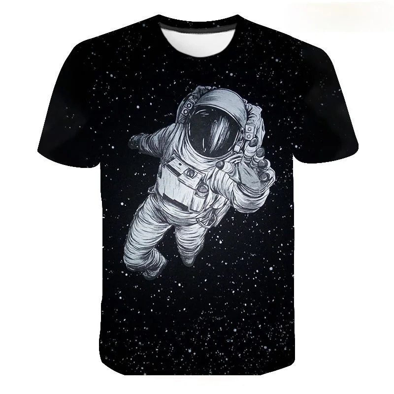 

Футболки с 3D-принтом астронавта звездного неба, новинка 2021, летние повседневные модные детские топы для мальчиков и девочек, модная уличная ...