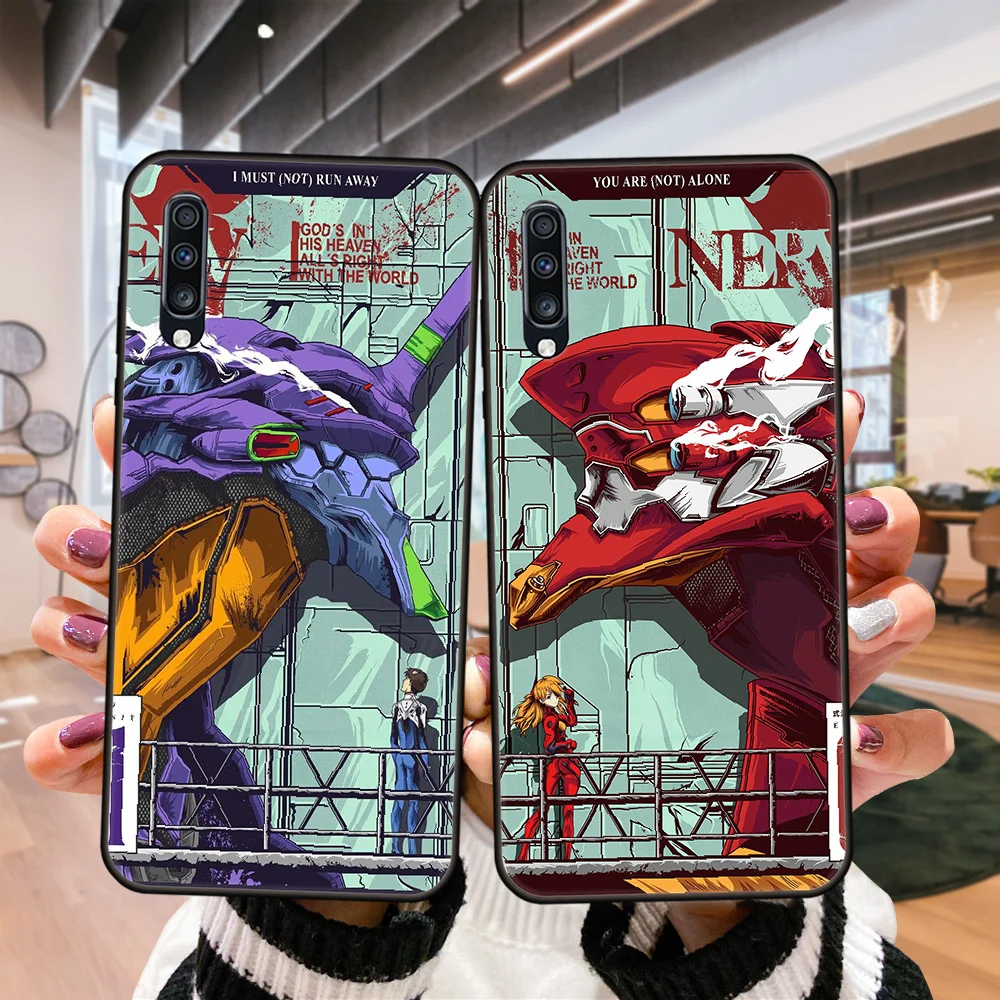 

Cartoon Genesis Evangelions Phone Case For Samsung Galaxy A71 A51 A70 A50 A40 A30 A10 A20 E S Black Cover Hoesjes Art Etui Tpu