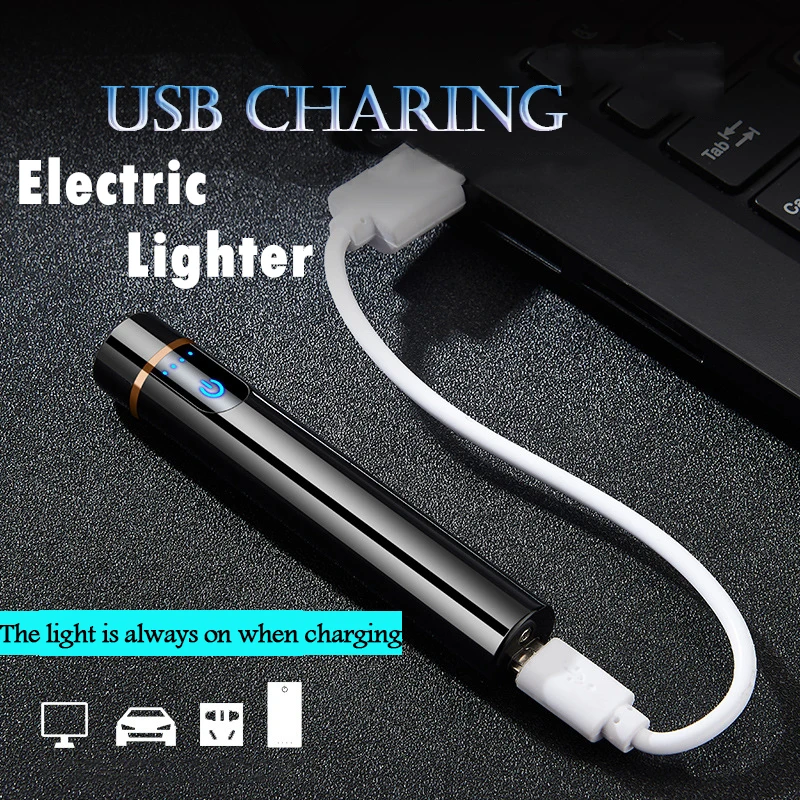 

Mini USB Charging Sensor Touch Screen Electronic Tungsten Cigarette Lighter Flameless Windproof Lighter Smoking Tools