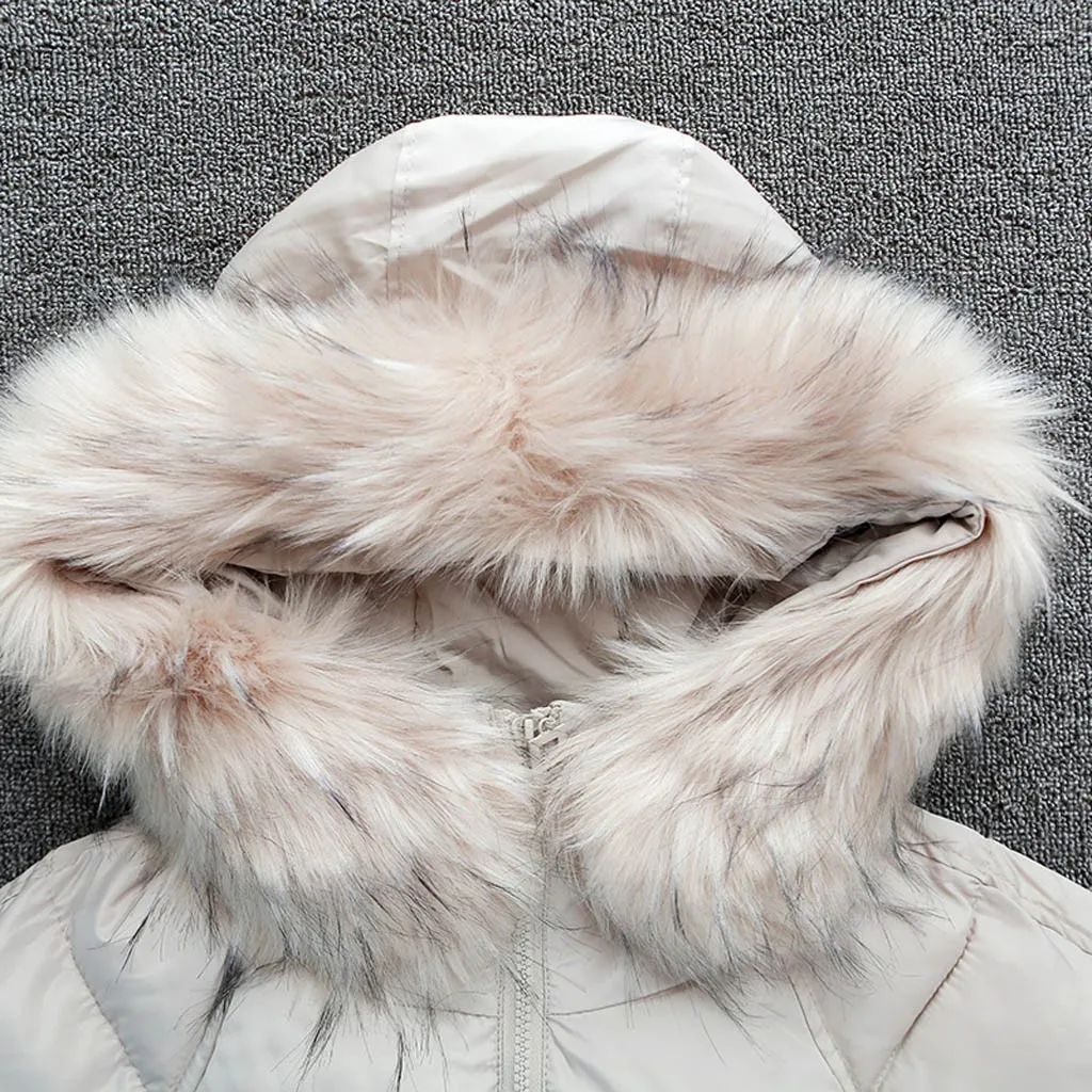 Модная парка 2019 зимнее пальто для женщин меховое с капюшоном теплое пуховик