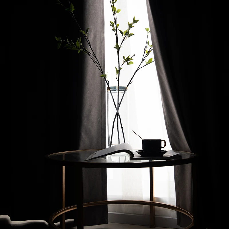 Современная сплошная зеленая затемненная занавеска для спальни кухни гостиной