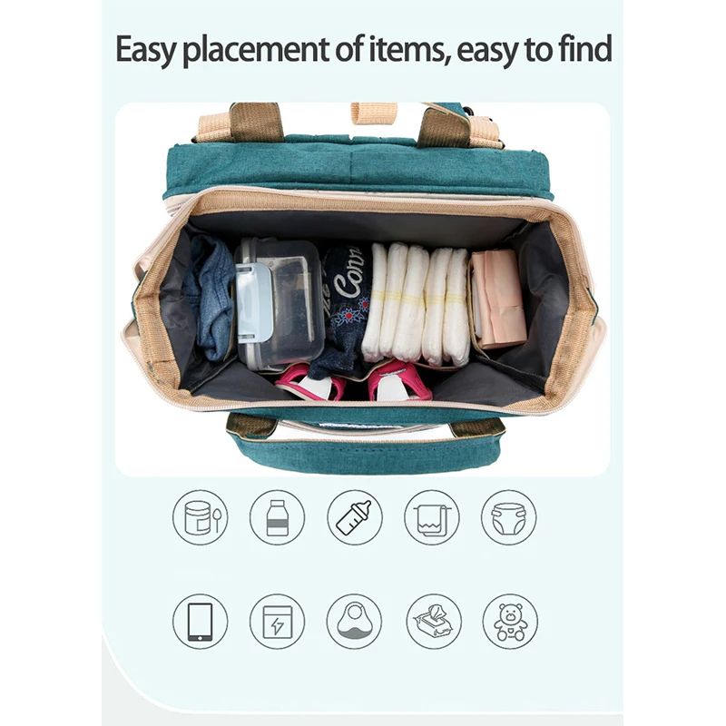 Upgrade USB Mommy Bag Portable Baby Crib for Stroller Mom and Diaper Maternity Packages Backpack Dad | Мать и ребенок