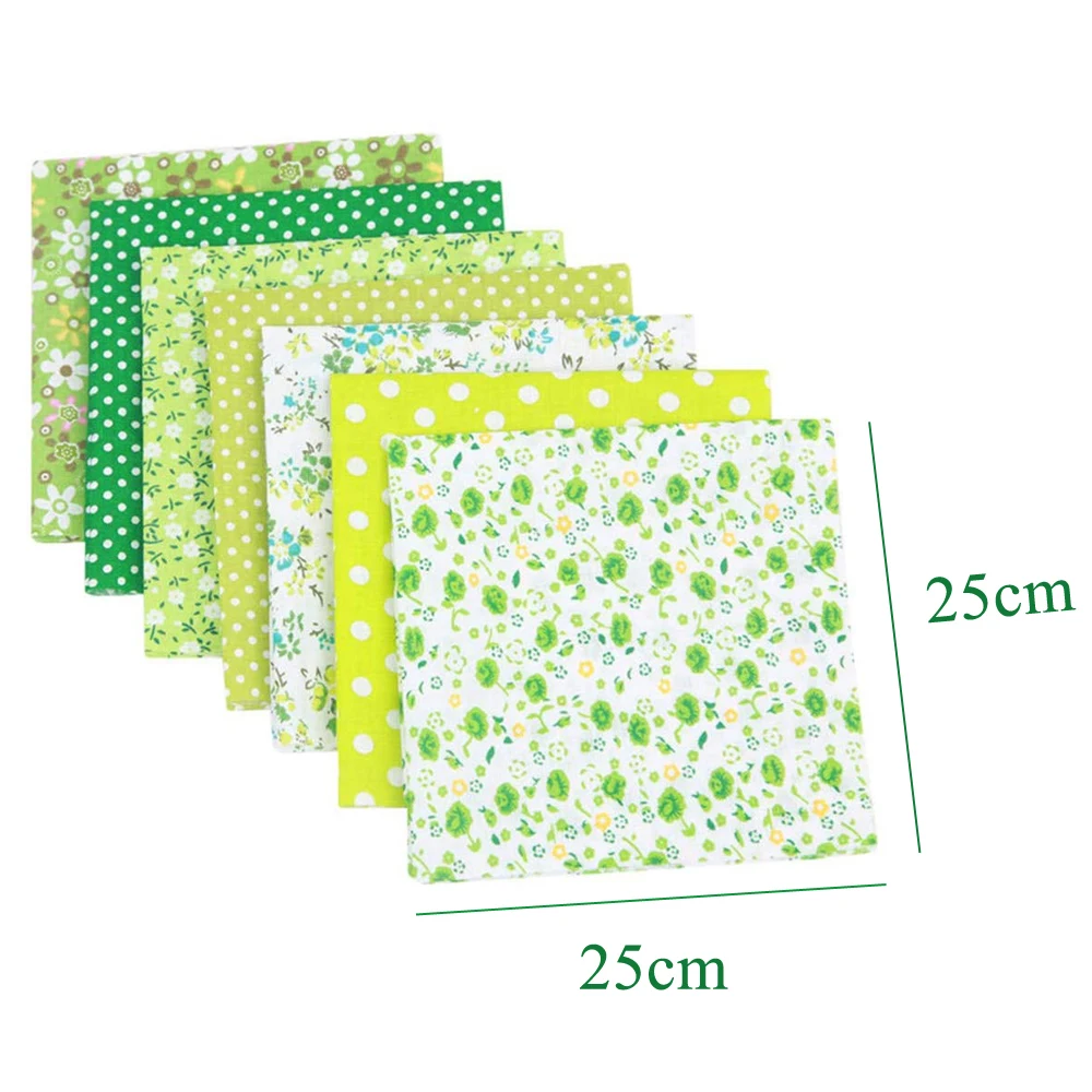

7pcs Printed Fabric Cotton Cloth 25x25cm Thin Patchwork Fabric Flower Pattern DIY Handmade Accessories Mixed Squares Bundle