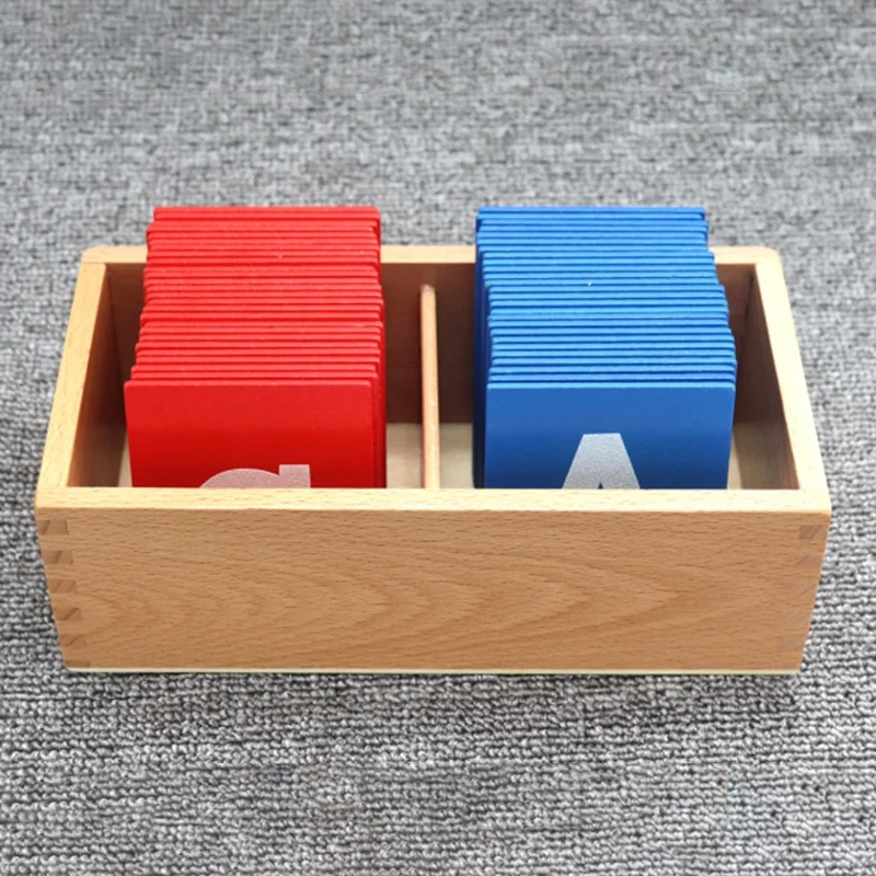 

Wooden Sandpaper Letter Card with Wooden Boxes Toys Children Educational Early Education Toys