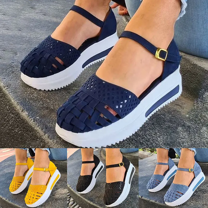 

Fashion Women Hollow Out Sandals Summer Flat Heels Sandals Female Casual Sewing Women Shoes Platform Sandals Ladies Sandalias