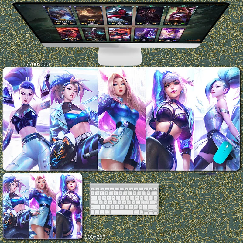 

Mouse Pad For Game KDA K/DA Akali Ahri Seraphine Gaming Mouse Mat Ergonomic Rubber Mousepad Cosplay Props