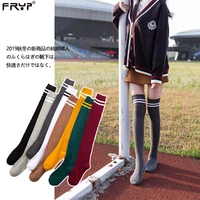 black striped socks women funny christmas gifts sexy thighs high tube cotton long stockings cute over knee socks girls