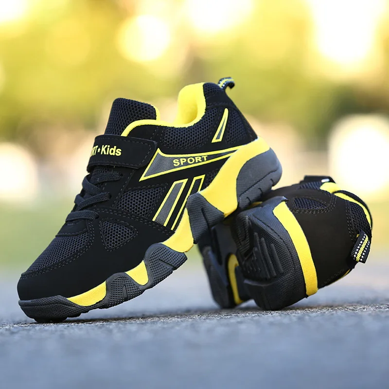 Детская спортивная обувь для мальчиков дышащие кроссовки бега детская кожаная