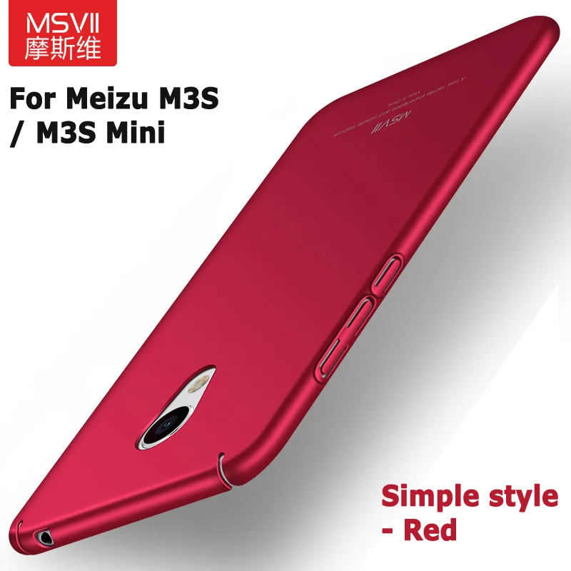 Meizu M3s Mini Чехол Бренд Msvii Meizu M3 Note чехол Meizu Note 3 Тонкий Жесткий ПК Скраб задняя крышка для Meizu M3 S Mini чехол s - Цвет: Simple Red