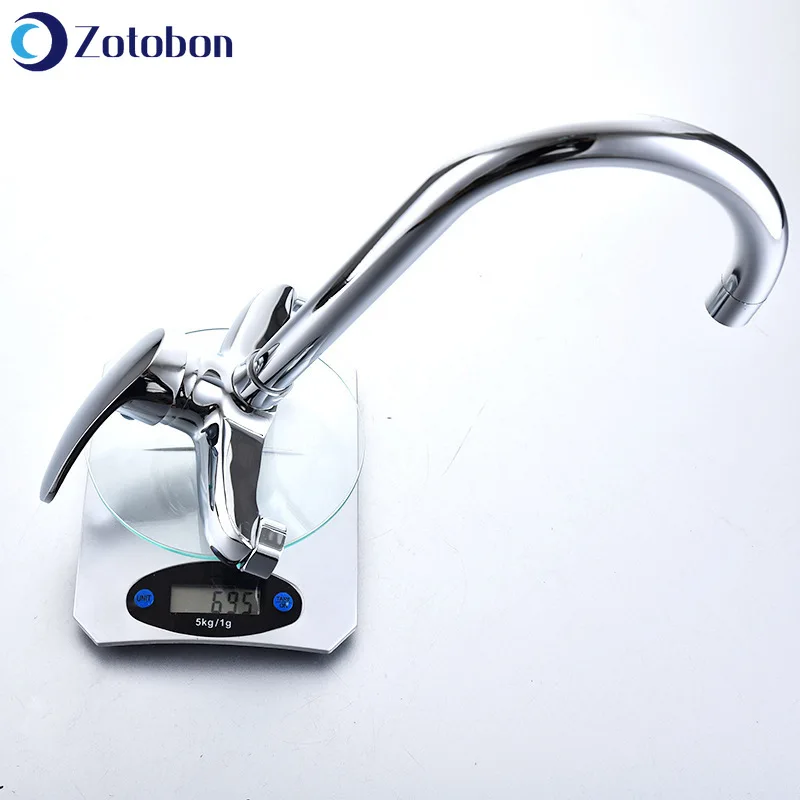 ZOTOBON латунный кухонный настенный кран для раковины с двойным отверстием 360