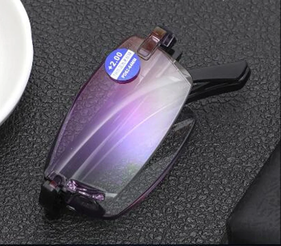 HD градиентные серые очки без оправы с защитой от синего света UV400 легкие складные