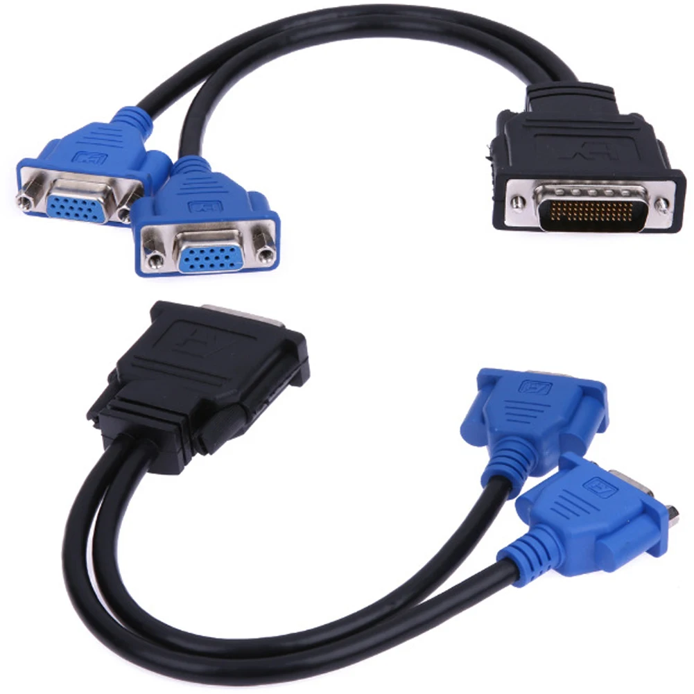 59Pin To Dual 15Pin VGA Cable DVI Plug Accessories Y Splitter Video Electric Male Female Data Graphics Card Adapter Converter |